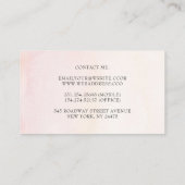 Carte De Visite Soft Pastel Fleurs Roses Élégant Design Moderne (Dos)