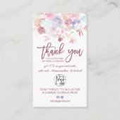 Carte De Visite Soft pastel floral script logo commander merci (Devant)