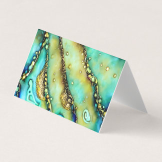 Carte De Visite Soft Pastel Paua Shell couleur Liquide Encre d'alc