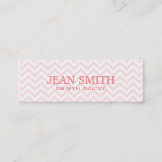 Carte de visite Soft Pink Chevron OB/GYN (Devant)