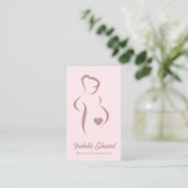 Carte De Visite Soft Pink Maternity Doula Identity Illustration (Debout devant)