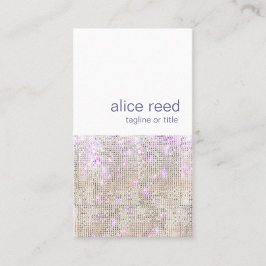 Carte De Visite Soft Purple Silver Sequins Beauté Stylist (Devant)