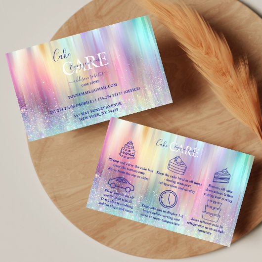 Carte De Visite Soft Rainbow Aesthetic Cake Care 