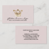 Carte De Visite Soft Rose Baby Gold Crown (Devant / Derrière)
