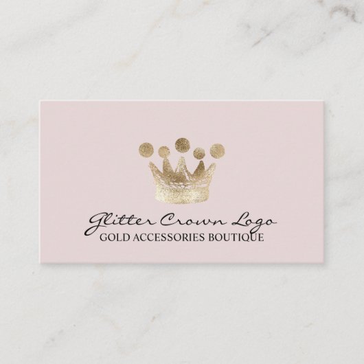 Carte De Visite Soft Rose Baby Gold Crown (Devant)
