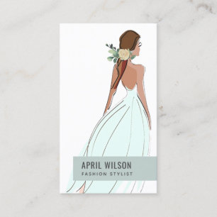 CARTE DE VISITE SOFT SKY AQUA BLUE GRAS MARIAGE GOWN BRIDAL DRESS