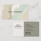 CARTE DE VISITE SOFT SUBTLE AQUA GRAY MODERNE VAGUES D'ART ABSTRAI (Devant / Derrière)