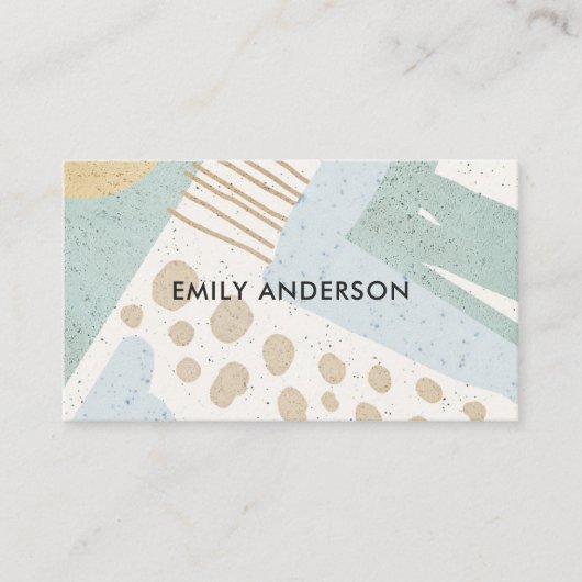 CARTE DE VISITE SOFT SUBTLE AQUA MODERNE ABSTRAITE GÉOMÉTRIQUE ART (Devant)