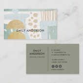 CARTE DE VISITE SOFT SUBTÔT AQUA MODERNE ART GÉOMÉTRIQUE ABSTRAIT (Devant / Derrière)