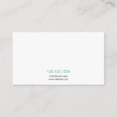 Carte De Visite Soft Turquoise Abstrait Waves Massage Therapy (Dos)