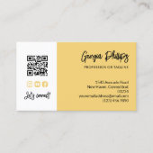 Carte De Visite Soft Yellow QR Code 3 Photo Collage (Devant)