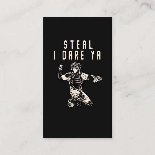 Carte De Visite Softball Catcher Enfants Funny Baseball Player Hum (Devant)