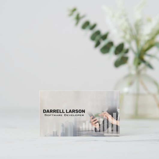 Carte De Visite Software Developer | Data Analyst Graph (Debout devant)