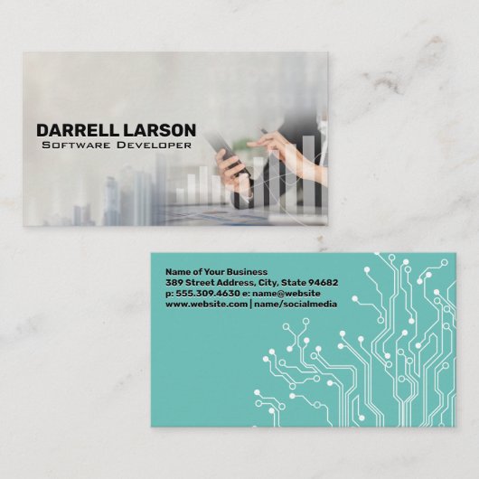 Carte De Visite Software Developer | Data Analyst Graph (Devant / Derrière)