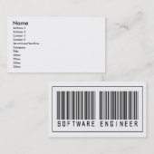 Carte De Visite Software Engineer de code barres (Devant / Derrière)