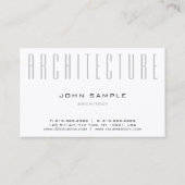 Carte De Visite Soie de luxe professionnelle d'architecture (Dos)