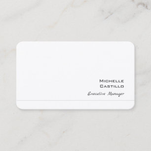 Carte De Visite Soie Premium Minimaliste Féminine Blanche Unie
