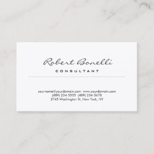 Carte De Visite Soie Premium Moderne Minimaliste Consultant