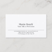 Carte De Visite Soie Premium Noir & Blanc Moderne Professionnel (Devant)