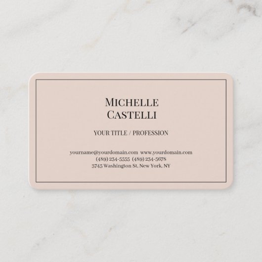 Carte De Visite Soie Premium Professionnelle Unique Classique Simp (Devant)