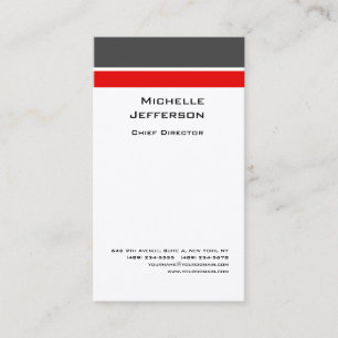 Carte De Visite Soie Professionnel Moderne Gris Rouge Blanc