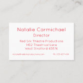 Carte De Visite Soie rouge (Dos)