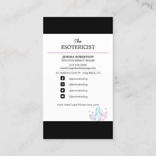 Carte De Visite Soigner l'énergie/ Intuitif/ Reiki/ Tarot/ Esotéri (Dos)