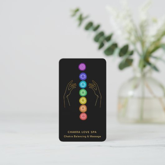 Carte De Visite *~* Soigner Les Symboles Chakra + Mains De Guériso (Debout devant)