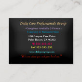 Carte De Visite Soigneuse Fleur joyeuse Happy Professionnel Bu (Dos)