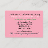 Carte De Visite Soigneuse Joie florale fraîche (Dos)