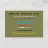 Carte De Visite Soin 4 Votre amour Un professionnel (Dos)