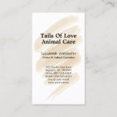 Carte De Visite Soin animal professionnel avec photo remplaçable (Dos)