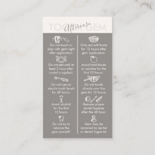 Carte De Visite Soin après application de la gemme dentaire imprim
