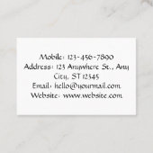 Carte De Visite soin de beauté rose (Dos)