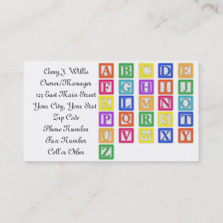 Carte De Visite Soin de jour d'enfant