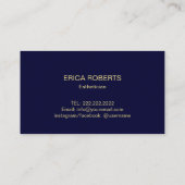 Carte De Visite Soin de la peau Gold Script Esthéticien Elégant Ma (Dos)