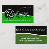 Carte De Visite Soin de pelouse de Roberts (Devant / Derrière)