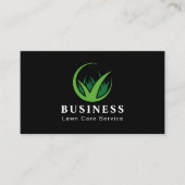 Carte De Visite Soin de pelouse moderne et audacieux Noir et vert (Devant)