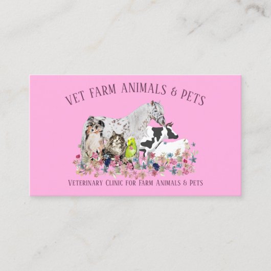 Carte De Visite Soin mixte pour animaux de compagnie (Devant)