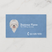 Carte De Visite Soin pour animaux de compagnie mignon chien bleu c (Devant)