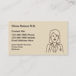 Carte De Visite Soins à domicile d'infirmier autorisé