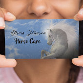 Carte De Visite Soins amusants du Cheval Blanc