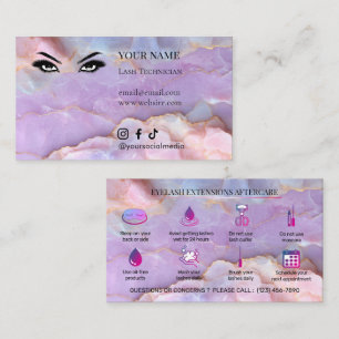 Carte De Visite Soins après-cure pour artistes de cils en marbre p