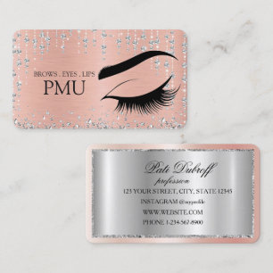 Carte De Visite Soins après-sourcils Bleu PMU Microblading Henné S