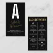 Carte De Visite Soins après-vente des extensions de cils Black Gol (Devant / Derrière)