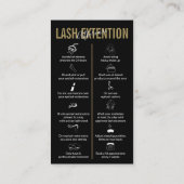 Carte De Visite Soins après-vente des extensions de cils Black Gol (Dos)