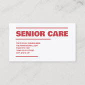 Carte De Visite Soins aux aînés (Devant)