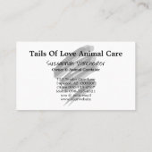 Carte De Visite Soins aux animaux Ajouter votre photo verticale pe (Dos)