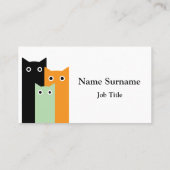 Carte De Visite Soins aux Animaux Chats Simples (Dos)