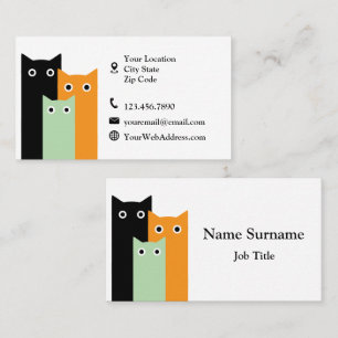 Carte De Visite Soins aux Animaux Chats Simples
